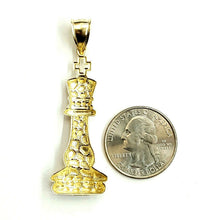 Load image into Gallery viewer, 10k yellow Gold nugget king chess piece Pendant charm diamond cut jewelry 4.2g