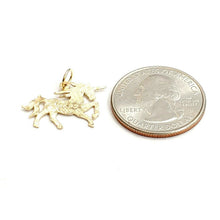 Load image into Gallery viewer, New 14k yellow gold unicorn full body pendant charm shiny gift fine jewelry 1g