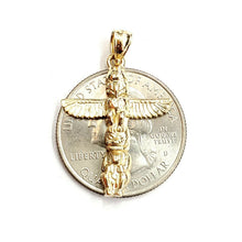 Load image into Gallery viewer, New 14k yellow gold Totem pole Mythology pendant fine jewelry 1.8g