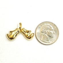 Load image into Gallery viewer, 14k yellow gold hollow 3D classic boxing gloves charm pendant fine jewelry 1.9g