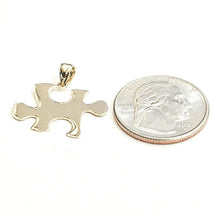 Load image into Gallery viewer, New 14k yellow Gold puzzle piece Pendant charm unisex gift fine jewelry 1.8g