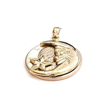Load image into Gallery viewer, New 14k yellow gold moon and star pendant charm astronomy gift fine jewelry 2.7g