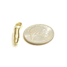 Load image into Gallery viewer, New 14k yellow gold 3D bullet pendant charm military gift fine jewelry 2g