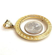 Load image into Gallery viewer, 14k yellow Gold Greek Key Frame bezel For 50 Pesos Coin gift fine jewelry 11.2g