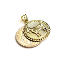 Load image into Gallery viewer, 10k yellow Gold solid round Goat Pendant charm animal unisex fine jewelry 3.6g