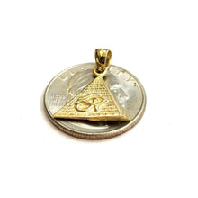 Load image into Gallery viewer, 14k yellow solid Gold Egyptian pyramid eye of Horus Pendant fine jewelry 1.6g