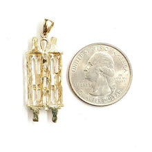 Load image into Gallery viewer, 14k yellow gold tablets of law star of David Jewish Israel torah pendant 3.1g