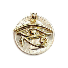 Load image into Gallery viewer, 10k yellow Gold Egyptian eye of Horus protection Pendant fine gift jewelry 1.6g