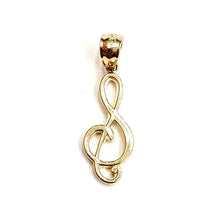Load image into Gallery viewer, New 14k solid yellow Gold music sign note Pendant gift fine jewelry 1.1g