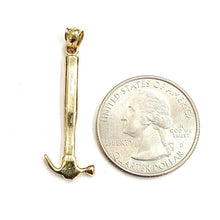 Load image into Gallery viewer, New 14k Yellow Gold 3D Hammer Pendant charm construction tool fine jewelry 2.2g