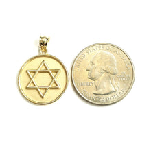 Load image into Gallery viewer, 14k yellow gold Round star of David Jewish Israel charm pendant Fine jewelry 4g