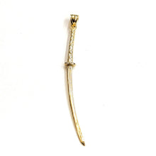 Load image into Gallery viewer, 14k yellow Gold 3D Katana Japanese Samurai sword Martial Art Pendant gift 3.2g