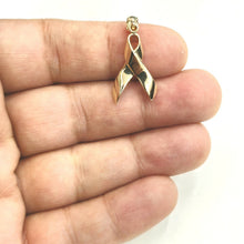 Load image into Gallery viewer, New 14k yellow Gold breast cancer survivor awareness ribbon Pendant Jewelry 1.8g