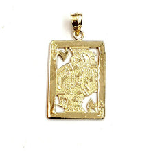 Load image into Gallery viewer, 14k yellow Gold king of heart Pendant playing card gambling fine jewelry 3.2g