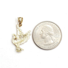 Load image into Gallery viewer, New 14k yellow Gold Dove bird Pendant charm wings love gift fine jewelry 1.9g