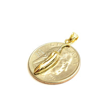 Load image into Gallery viewer, 14k yellow gold Tiny Chili Hot Pepper Jalapeño pendant charm fine jewelry 1.3g