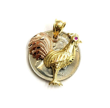 Load image into Gallery viewer, New 10k Gold rooster chicken bird Pendant charm gift fine jewelry unisex 2.3g