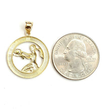 Load image into Gallery viewer, New 14k yellow Gold round Virgo zodiac sign Pendant charm astrology jewelry 2.4g