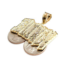 Load image into Gallery viewer, New 10k yellow Gold solid Bling word Pendant charm diamond cut fine jewelry 9.5g