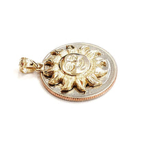 Load image into Gallery viewer, New 14k yellow gold solid sun sol pendant charm astrology gift fine jewelry 2.8g