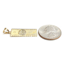 Load image into Gallery viewer, New 14k yellow gold 100 dollar bill money lucky pendant charm fine jewelry 2.1g