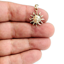 Load image into Gallery viewer, New 14k yellow gold solid sun sol pendant charm astrology gift fine jewelry 1.5g