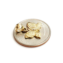 Load image into Gallery viewer, New 14k yellow Gold solid butterfly Pendant charm gift fine jewelry 1.4g