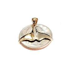 Load image into Gallery viewer, New 14k yellow Gold whale tail ocean Pendant charm fine jewelry gift unisex 1.5g