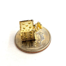 Load image into Gallery viewer, 10k yellow Gold 3D dice Pendant charm gamble Vegas gift sport fine jewelry 2.6g