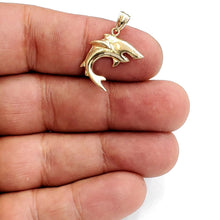 Load image into Gallery viewer, New 14k yellow Gold shark predator Pendant charm fine jewelry gift unisex 1.4g