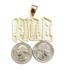 Load image into Gallery viewer, New 10k yellow Gold solid Bling word Pendant charm diamond cut fine jewelry 9.5g