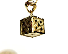 Load image into Gallery viewer, 10k yellow Gold 3D dice Pendant charm gamble Vegas gift sport fine jewelry 2.6g