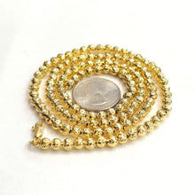 Load image into Gallery viewer, 10K yellow gold 5mm ball bead chain Diamond Cut Necklace Fine jewelry 25.5g 24"