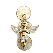 Load image into Gallery viewer, 14k yellow Gold 3D full body angel Pendant fine jewelry 15.5g