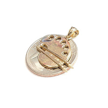 Load image into Gallery viewer, 14k Yellow Gold paint pallet brush Pendant charm painter tool fine jewelry 2.9g