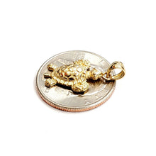 Load image into Gallery viewer, New 14k yellow gold solid turtle pendant charm lucky gift fine jewelry 2.4g