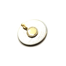 Load image into Gallery viewer, 14k yellow Gold Tiny shiny Round pendant charm Cubic Zirconia Gift jewelry 0.7g