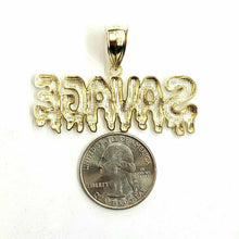 Load image into Gallery viewer, New 10k yellow Gold Savage Name Pendant charm diamond cut fine gift jewelry 5.8g