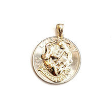 Load image into Gallery viewer, 14k yellow Gold Aquarius zodiac sign astrology Pendant charm fine jewelry 1.9g