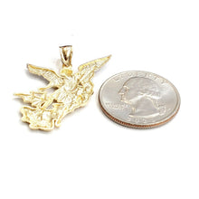 Load image into Gallery viewer, 14k two tone gold saint Michael pendant charm fine religious gift jewelry 3g