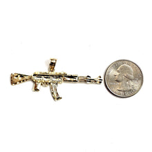 Load image into Gallery viewer, 14k yellow Gold AK-47 machine gun military rifle Pendant charm fine gift 8.7g
