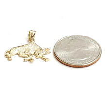 Load image into Gallery viewer, 14k yellow solid Gold taurus bull zodiac Pendant charm fine gift jewelry 2.2g