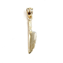 Load image into Gallery viewer, 14k yellow Gold solid 3D kitchen utensil knife Pendant charm fine jewelry 1.1g