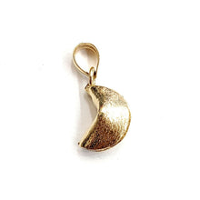Load image into Gallery viewer, 14k yellow gold Fortune cookie pendant lucky charm gift for her fine jewelry 2g