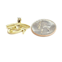 Load image into Gallery viewer, 10k yellow Gold Egyptian eye of Horus protection Pendant fine gift jewelry 1.6g