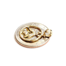 Load image into Gallery viewer, 14k yellow Gold Round Bowling ball Pins Pendant charm sport fine jewelry 1.6g