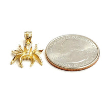 Load image into Gallery viewer, New 14k yellow Gold solid Spider Pendant charm fine jewelry 2.1g
