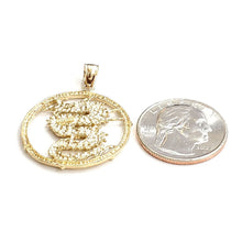 Load image into Gallery viewer, 14k yellow Gold round dragon Pendant charm solid gift fine jewelry unisex 5.5g