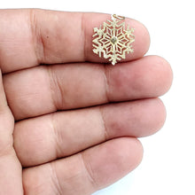 Load image into Gallery viewer, 14k Yellow Gold Winter SnowFlake Pendant charm gift for her fine jewelry 0.8g