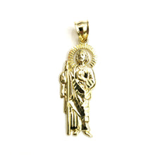 Load image into Gallery viewer, 10k yellow gold saint Jude juda pendant charm fine religious gift jewelry 2g